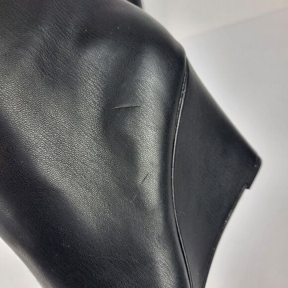 Open Edit Erik Knee High Wedge Boots Faux leather Black Size 8M - Picture 6 of 15